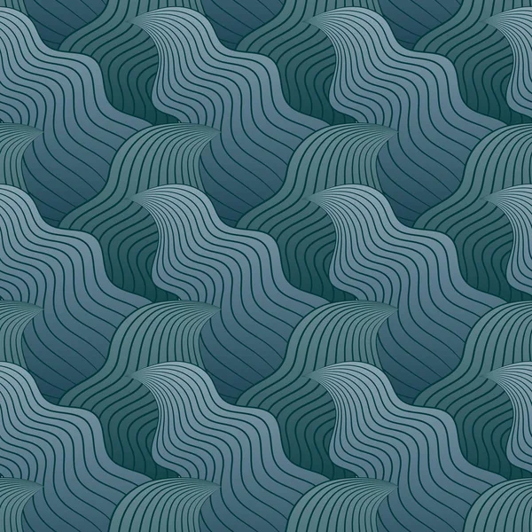 Farbe nahtlose abstrakte handgezeichnete Muster, Wellen Hintergrund — Stockvektor