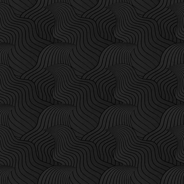 シームレスな抽象的な手描きの模様、波背景 — ストックベクタ