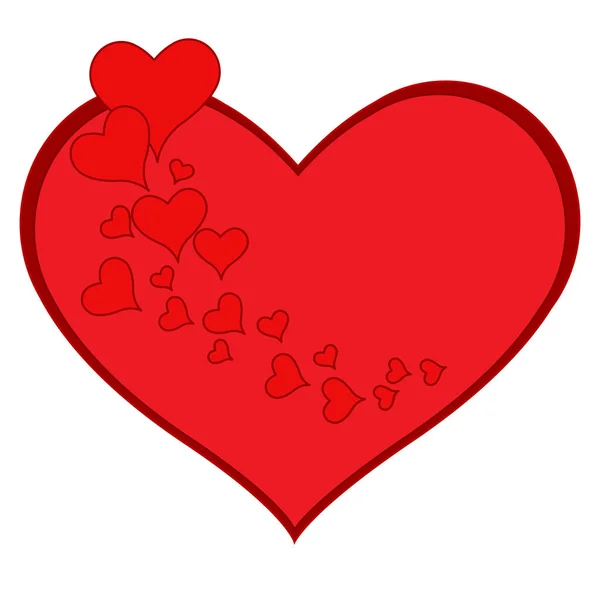 Щасливий День Святого Валентина з написом Вітальна листівка на червоному тлі — стоковий вектор