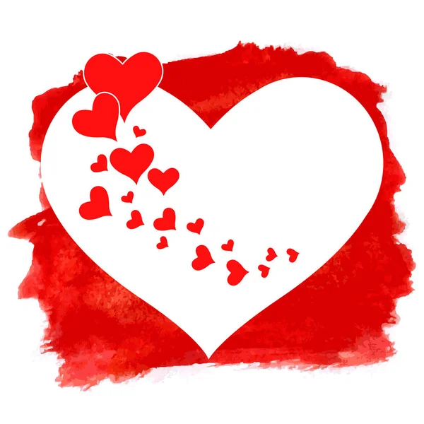 Glad Alla hjärtans dag text gratulationskort på röd bakgrund — Stock vektor