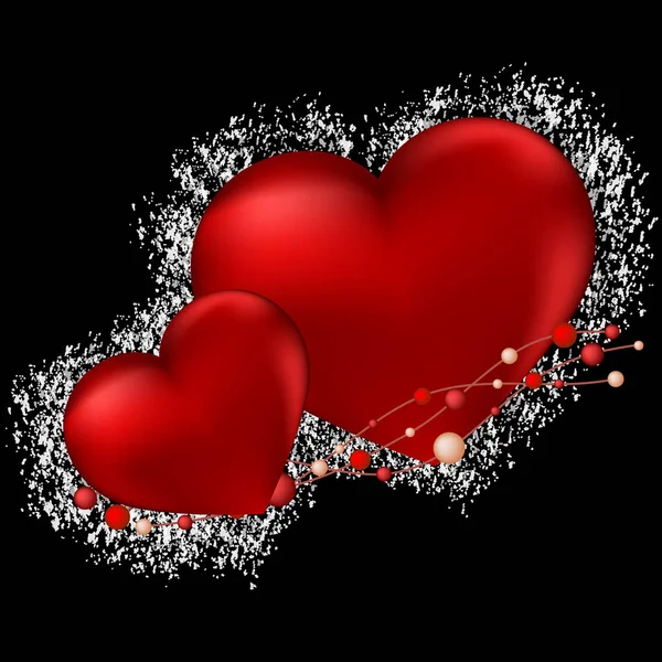 赤い背景のグリーティング カードをレタリング幸せなバレンタインデー — ストックベクタ