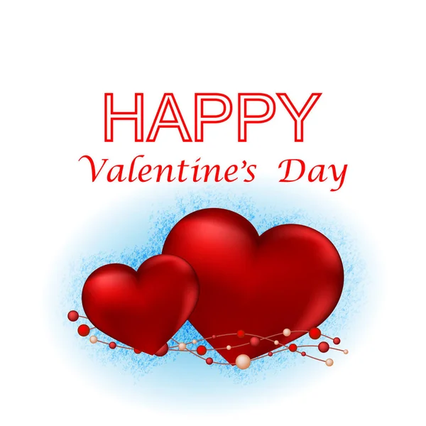 Happy Valentines Day wenskaart belettering op rode achtergrond — Stockvector