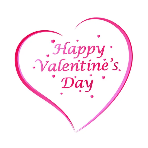 Happy Valentines Day wenskaart belettering op rode achtergrond — Stockvector