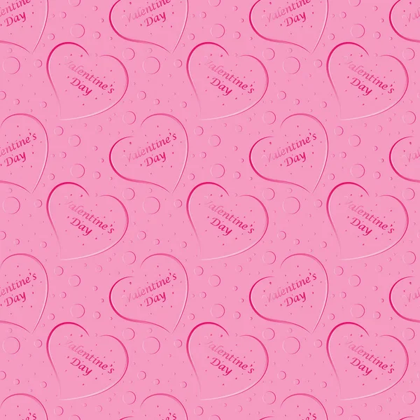 Naadloze patroon van rode harten, Valentijnsdag op een achtergrond — Stockvector