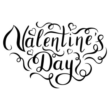 Mutlu Sevgililer günü el yazısıyla yazılmış yazı.