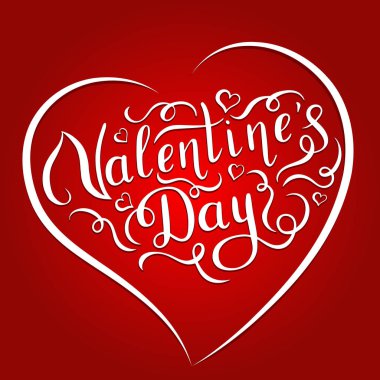 Mutlu Sevgililer günü el yazısıyla yazılmış yazı.