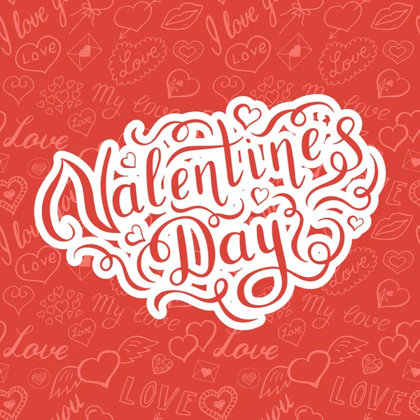 Boldog Valentin-napot kézírásos betűk. — Stock Vector