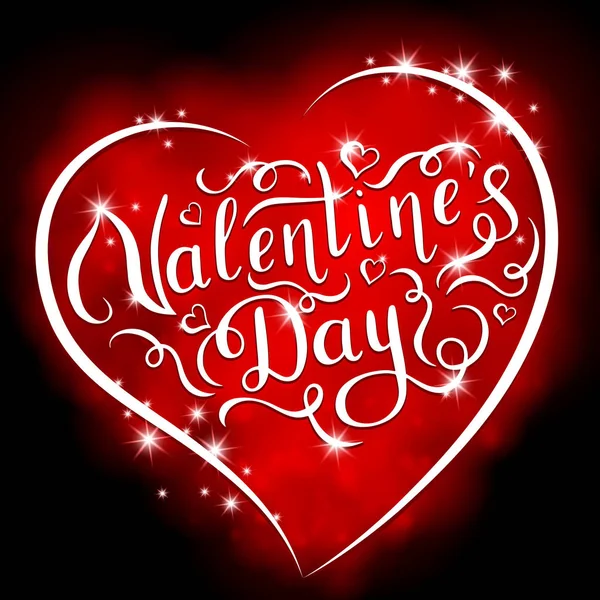 Happy Valentines Day lettrage manuscrit . — Image vectorielle