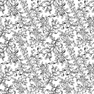 Dikişsiz desen dalları ve yaprakları oluşan.