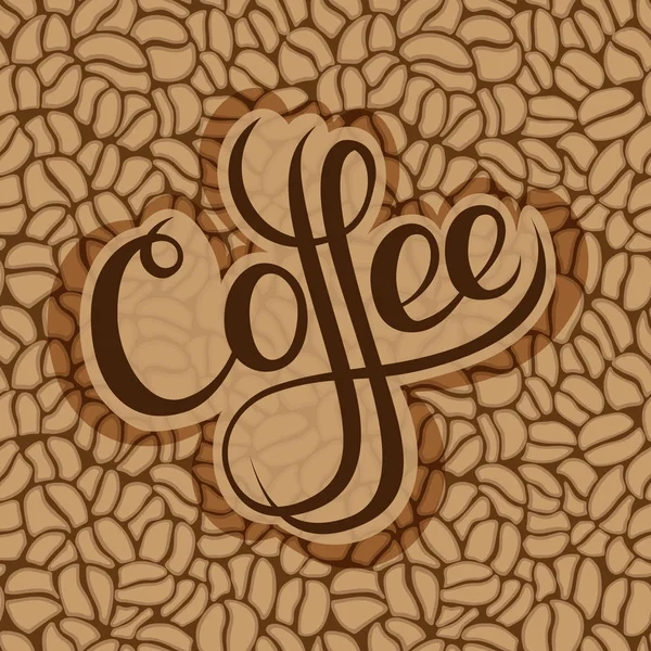 Fond texturé brun avec grains de café . — Image vectorielle