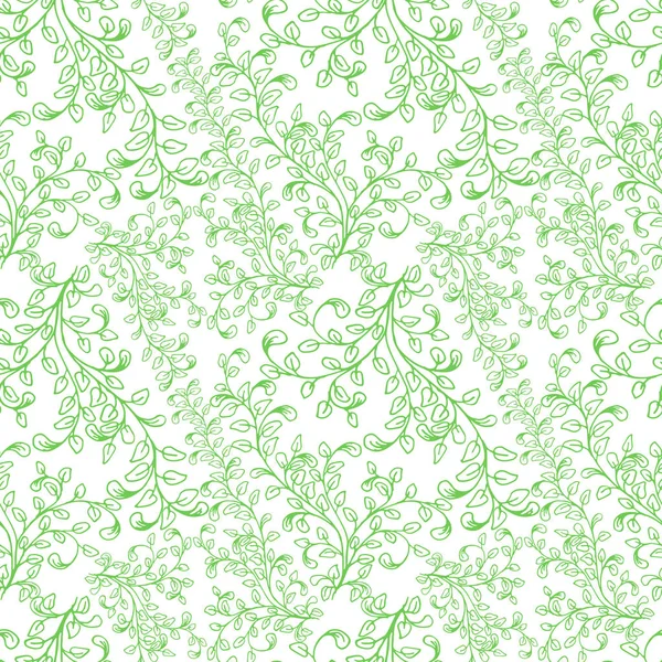 Seamless pattern composed of leaves and branches. — Stock Vector