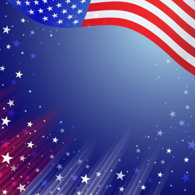 Parlak Amerikan ulusal bayrak sallayarak dört Temmuz için