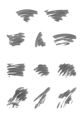 Siyah boya seti, mürekkep fırçası darbeleri..