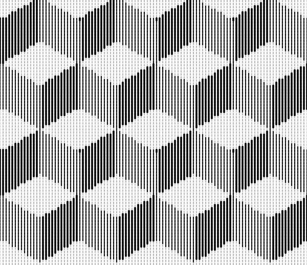 Ilustración vectorial con patrón de medio tono. Grabado de cubos isométricos Textura sin costura. Fondo de trazos negros. Ilustración vectorial . — Vector de stock