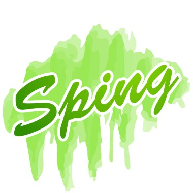 Merhaba bahar arka plan. Tasarım öğesi yeşil yaprakları ile