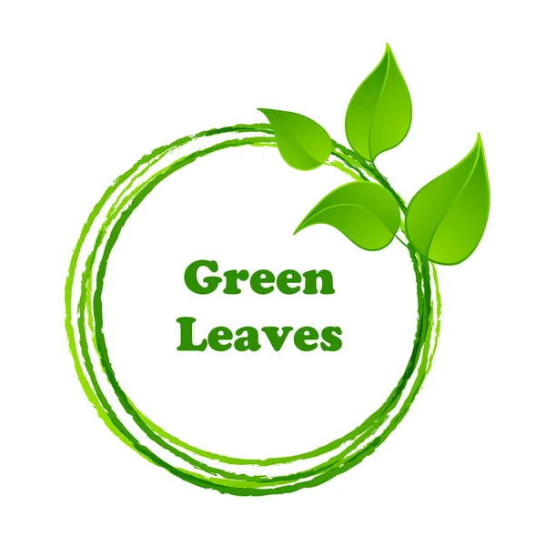 Folhas verdes ou desenho gráfico do ícone da folha — Vetor de Stock