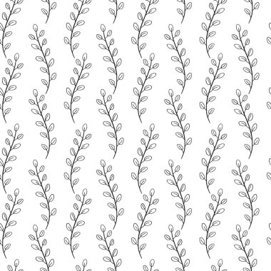 Dikişsiz desen dalları ve yaprakları oluşan.