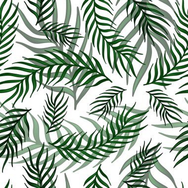 Palmiye yaprakları ile Seamless egzotik modeli .