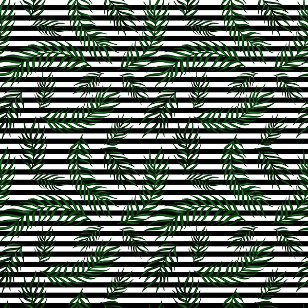 Sömlös exotiska mönster med palmblad . — Stock vektor