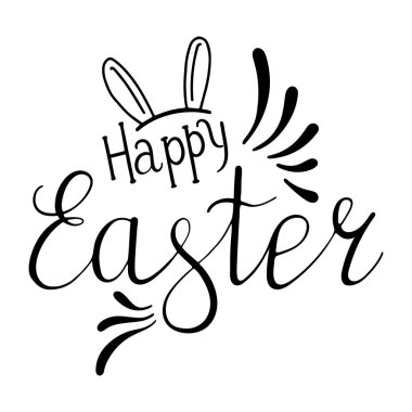 Mutlu Paskalya yumurta yazı. Vektör çizim