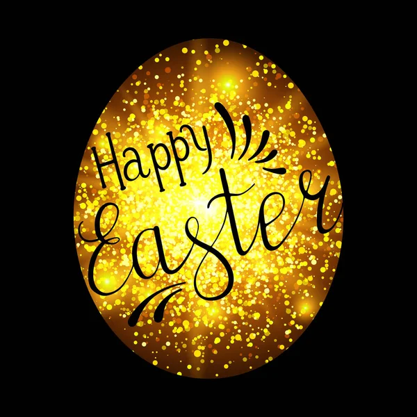 Happy Easter Lettering Egg. Vector illustration — Stock Vector