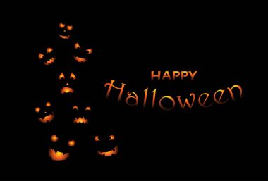 Cadılar Bayramı partisi davetiyesi korkutucu kabak ile. Komik ve kötü kabaklar Cadılar Bayramı tasarımı için