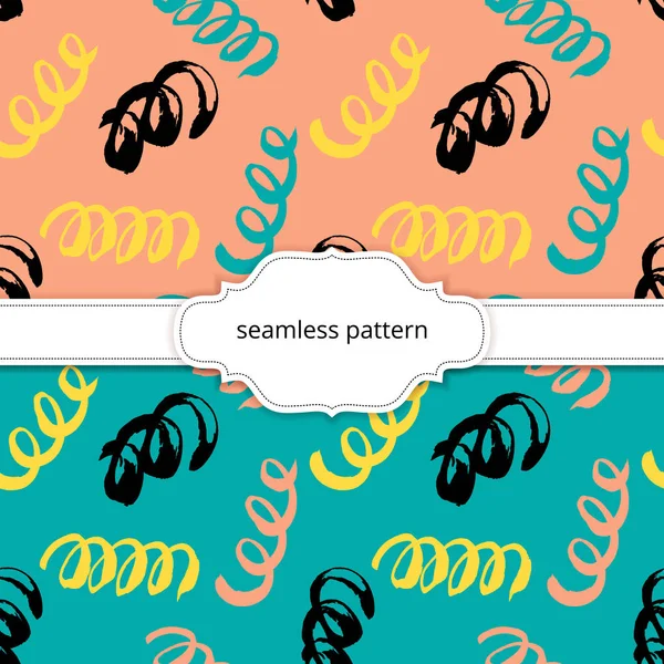 Vector seamless pattern. Abstract background with brush strokes. — Stock Vector