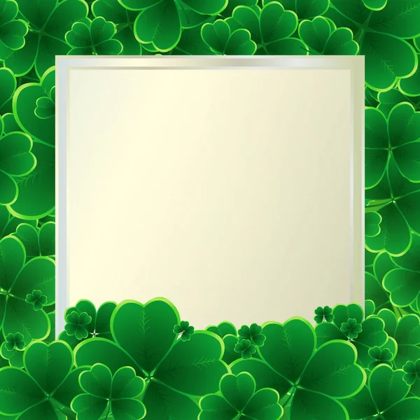 Vector Happy Saint Patricks Day Background with clover — Stock Vector