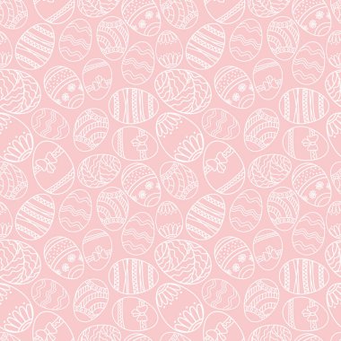 Vektör süs yumurta ile seamless basit modeli. Paskalya tatil yeşil arka plan kumaş, kağıt scrapbooking için üzerine basım için.