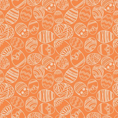 Vektör süs yumurta ile seamless basit modeli. Paskalya tatil yeşil arka plan kumaş, kağıt scrapbooking için üzerine basım için.