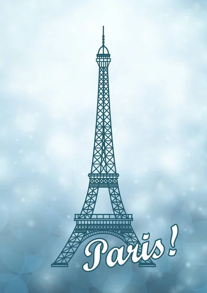 Ilustracja wektorowa na białym tle wieża Eiffel — Wektor stockowy