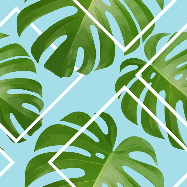 Fond avec des feuilles de palmier tropicales. Plantes exotiques tropicales . — Image vectorielle