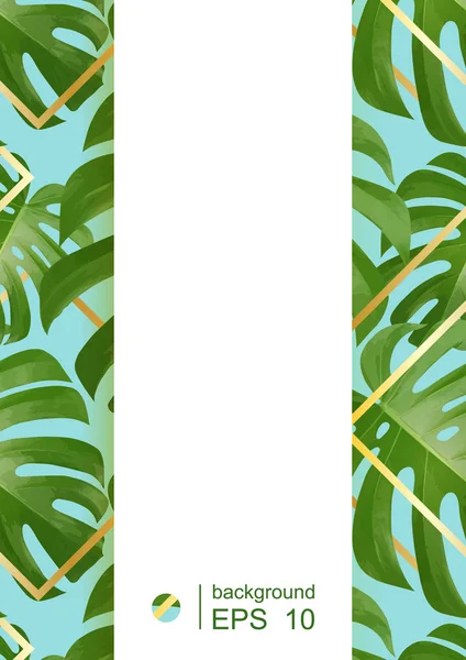 Háttérben trópusi Pálma levelek. Egzotikus trópusi növények. — Stock Vector