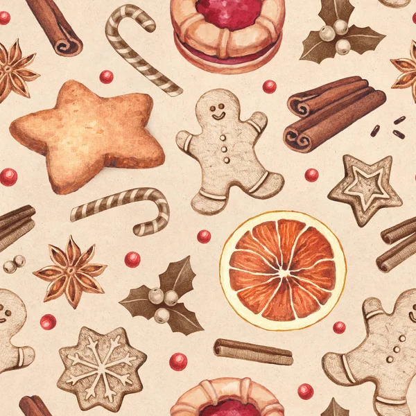 Biscotti di pan di zenzero e spezie natalizie — Foto Stock