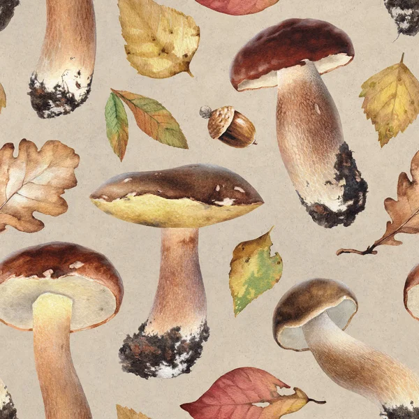 Ilustração aquarela de cogumelos — Fotografia de Stock