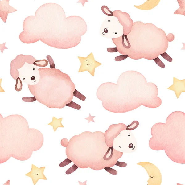 Ilustração aquarela de ovelhas — Fotografia de Stock