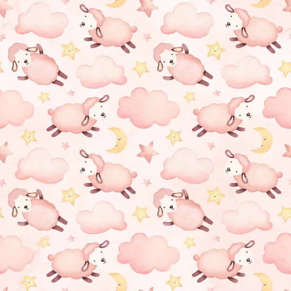 cute sheep and clouds