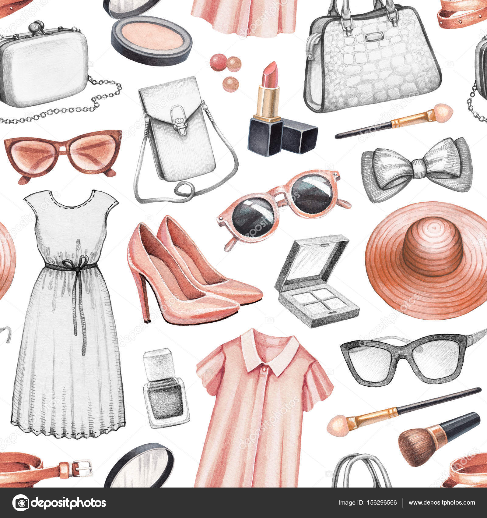 Fashionable clothes and makeup collection Stock Photo by ©Sashsmir 156296566