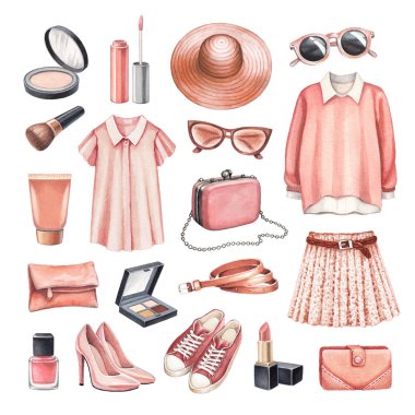 Moda Giyim ve makyaj koleksiyonu 