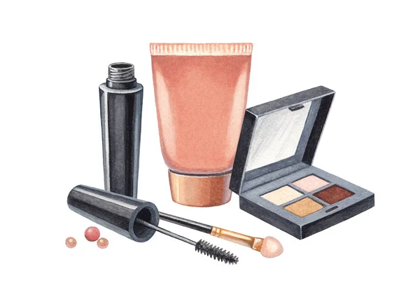 Maquillaje dibujado a mano cosméticos —  Fotos de Stock