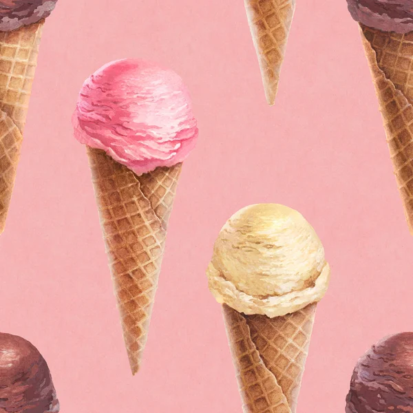 아이스크림 콘 패턴 — 스톡 사진