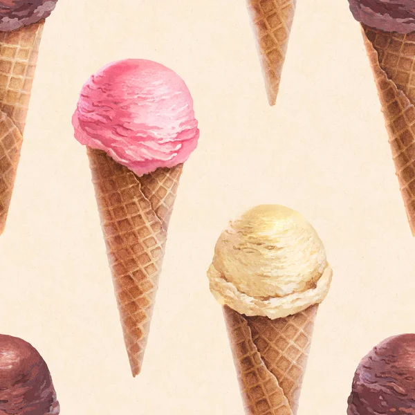 アイス クリーム コーンのパターン — ストック写真