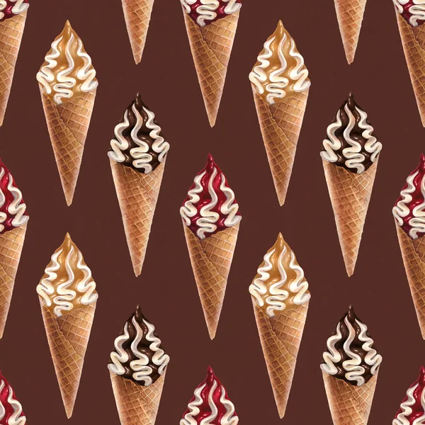 Ice cream cones pattern — Stock Photo, Image