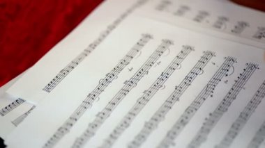 Kız nota defterinde müzik besteler .4k