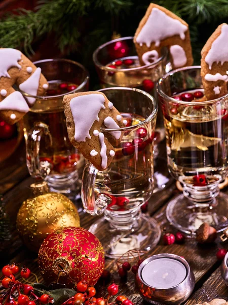 Glasses decoration Christmas ball. — Stock Photo, Image