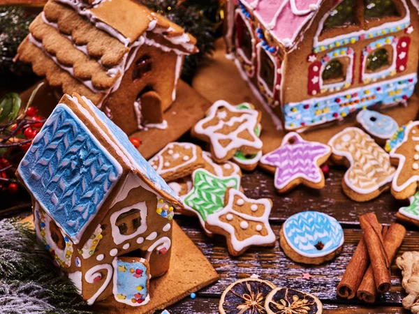 Üstten Görünüm gingerbread Köyü evleri. — Stok fotoğraf