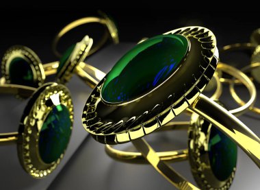 Bir altın alyans mücevher mağazası ile. Yakın çekim.