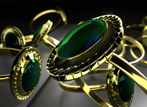 Bir altın alyans mücevher mağazası ile. Yakın çekim.