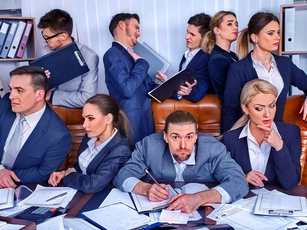 Business man in office.People are unhappy with their leader. — Stock Photo, Image