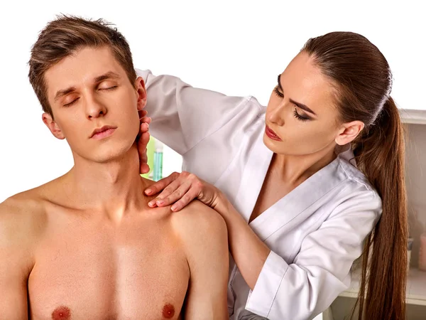 Shoulder and neck massage for man in spa salon. — Stock Photo, Image